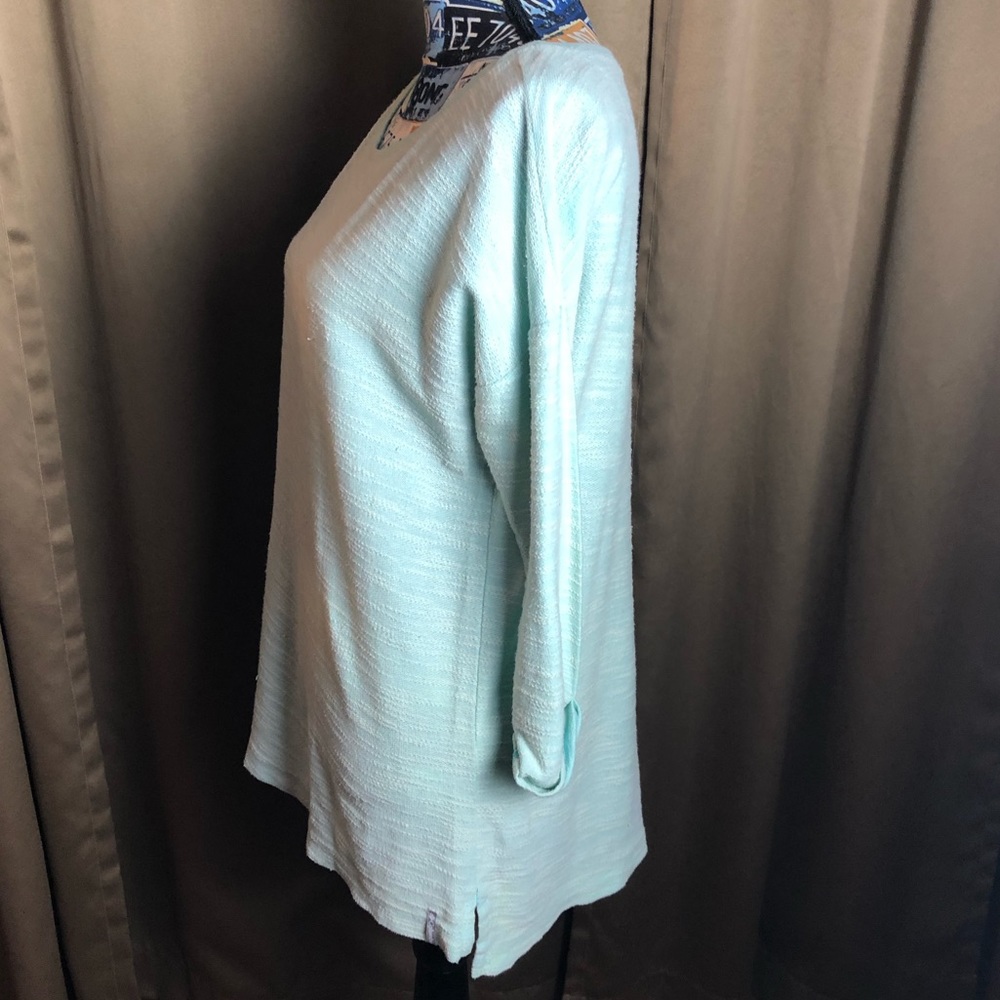 Columbia 3/4 Sleeve Outdoor Teal Crew Scoop Neck Shirt - Picture 9 of 11